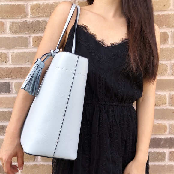 Gaby’sBags-Tory Burch Large Tote Turquoise Blue - Picture 2 of 7